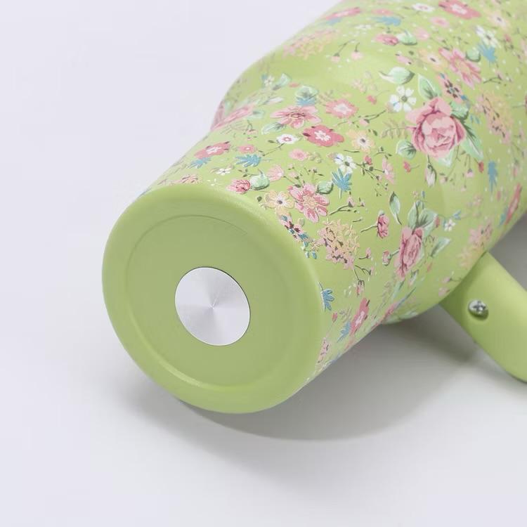 Floral Green Stainless Steel Trumbler
