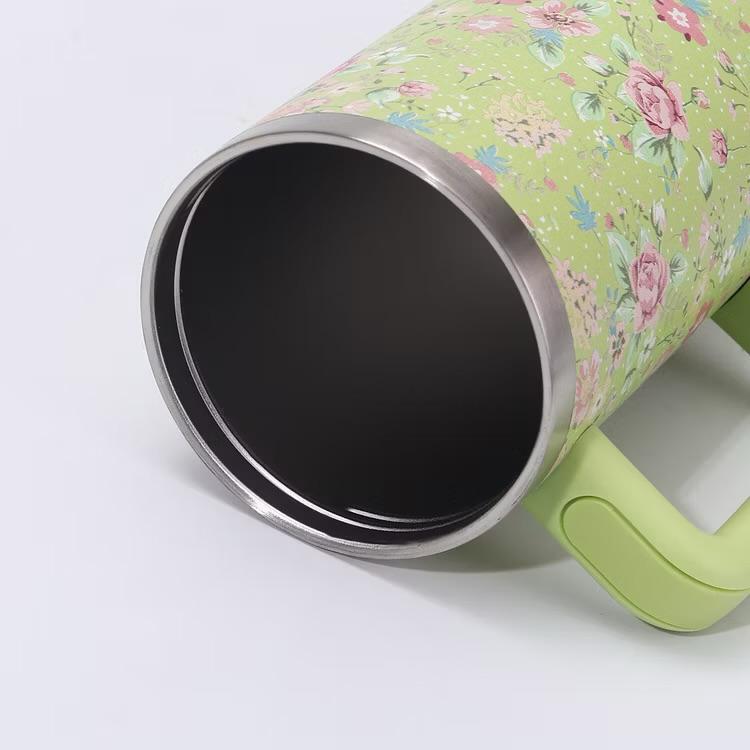 Floral Green Stainless Steel Trumbler